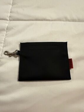 Esprit Black Card Wallet with Red Brand Tab and Metal Clip